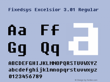 Fixedsys Excelsior 3.01 Regular Version 3.010 2007 Font Sample