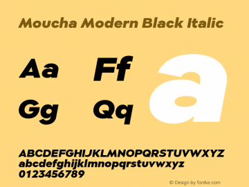 Moucha Modern Black Italic Version 1.000图片样张