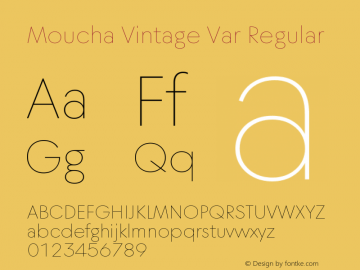 Moucha Vintage Var Regular Version 1.000;Glyphs 3.1.2 (3151)图片样张