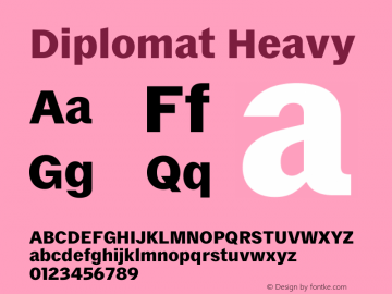 Diplomat Heavy Version 1.001 (Mar 2023) | web-ttf图片样张