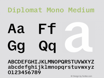 Diplomat Mono Medium Version 1.001 (Mar 2023) | web-ttf图片样张