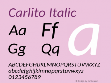 Carlito Italic Version 1.104图片样张