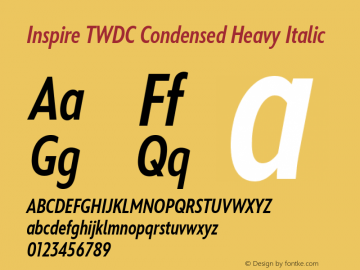 Inspire TWDC Condensed Heavy Italic Version 2.0 BETA | web-ttf图片样张