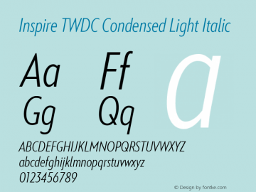 Inspire TWDC Condensed Light Italic Version 2.0 BETA | web-ttf图片样张