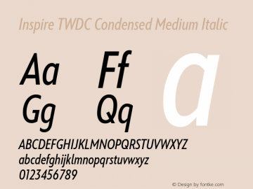 Inspire TWDC Condensed Medium Italic Version 2.0 BETA | web-ttf图片样张