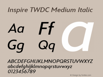 Inspire TWDC Medium Italic Version 2.0 | web-ttf图片样张