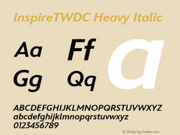 InspireTWDC Heavy Italic Version 1.0图片样张