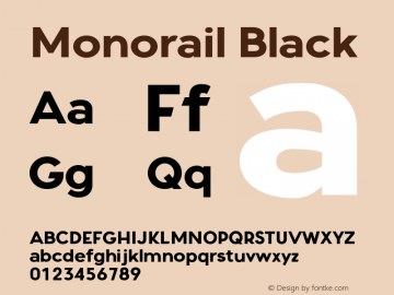 Monorail Black Version 1.000;PS 001.000;hotconv 1.0.88;makeotf.lib2.5.64775图片样张
