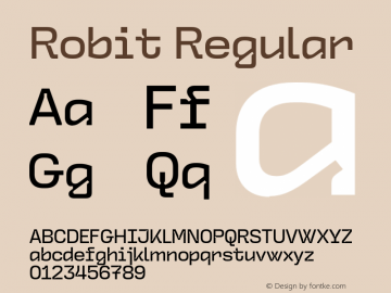 Robit Regular Version 1.031;Glyphs 3.1.1 (3148) | WF图片样张