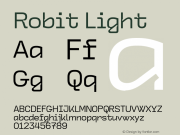 Robit Light Version 1.031;Glyphs 3.1.1 (3148) | WF图片样张
