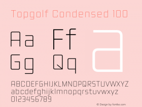 Topgolf Condensed 100 Version 1.000;hotconv 1.0.109;makeotfexe 2.5.65596图片样张