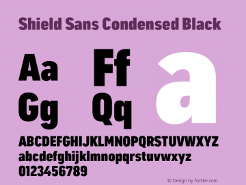 Shield Sans Condensed Black Version 1.002 | FøM Fix图片样张