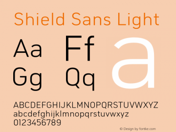 Shield Sans Light Version 1.002 | FøM Fix图片样张