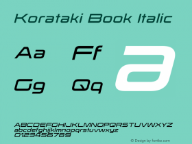 KoratakiBk-Italic Version 3.000图片样张