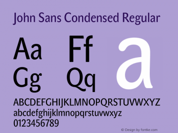 John Sans Condensed Regular Version 1.000图片样张