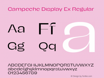 Campeche Display Ex Regular Version 1.000;Glyphs 3.1.2 (3151)图片样张