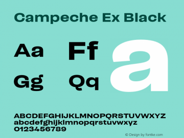 Campeche Ex Black Version 1.000;Glyphs 3.1.2 (3151)图片样张