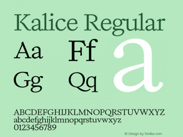 Kalice Regular Version 1.000图片样张