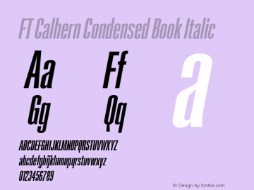 FT Calhern Condensed Book Italic Version 1.001 (2023-01-31) | web-otf图片样张