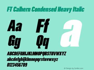 FT Calhern Condensed Heavy Italic Version 1.001 (2023-01-31) | web-otf图片样张