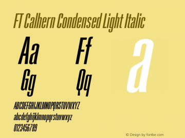 FT Calhern Condensed Light Italic Version 1.001 (2023-01-31) | web-otf图片样张