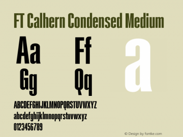 FT Calhern Condensed Medium Version 1.001 (2023-01-31) | web-otf图片样张