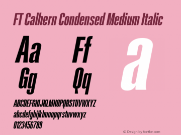 FT Calhern Condensed Medium Italic Version 1.001 (2023-01-31) | web-otf图片样张