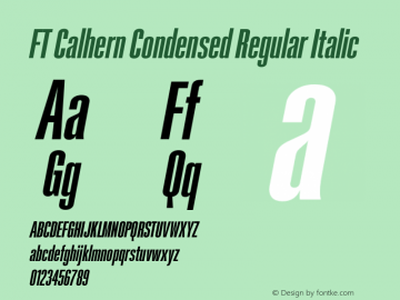 FT Calhern Condensed Regular Italic Version 1.001 (2023-01-31) | web-otf图片样张