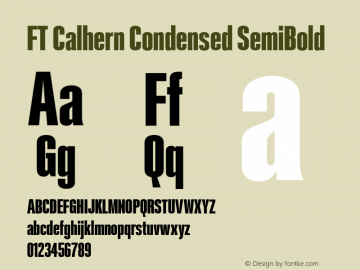 FT Calhern Condensed SemiBold Version 1.001 (2023-01-31) | web-otf图片样张