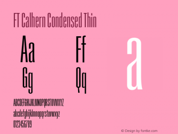 FT Calhern Condensed Thin Version 1.001 (2023-01-31) | web-otf图片样张