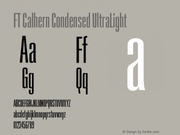FT Calhern Condensed UltraLight Version 1.001 (2023-01-31) | web-otf图片样张