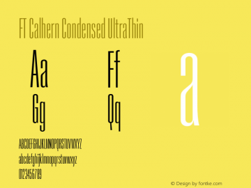 FT Calhern Condensed UltraThin Version 1.001 (2023-01-31) | web-otf图片样张