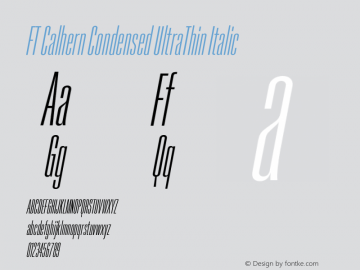 FT Calhern Condensed UltraThin Italic Version 1.001 (2023-01-31) | web-otf图片样张