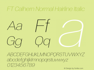 FT Calhern Normal Hairline Italic Version 1.001 (2023-01-31) | web-otf图片样张