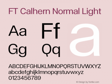 FT Calhern Normal Light Version 1.001 (2023-01-31) | web-otf图片样张