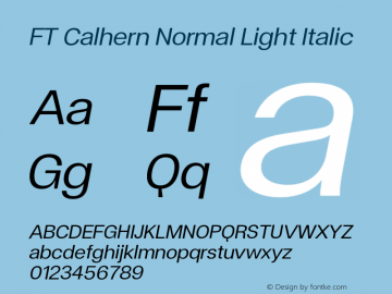 FT Calhern Normal Light Italic Version 1.001 (2023-01-31) | web-otf图片样张