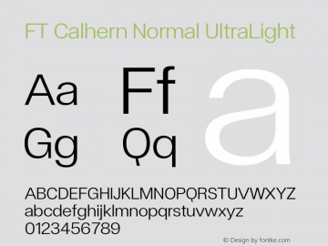 FT Calhern Normal UltraLight Version 1.001 (2023-01-31) | web-otf图片样张