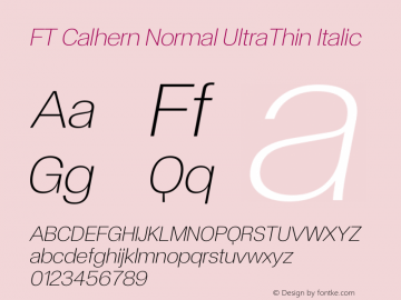 FT Calhern Normal UltraThin Italic Version 1.001 (2023-01-31) | web-otf图片样张