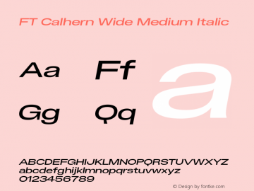 FT Calhern Wide Medium Italic Version 1.001 (2023-01-31) | web-otf图片样张
