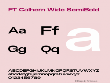 FT Calhern Wide SemiBold Version 1.001 (2023-01-31) | web-otf图片样张