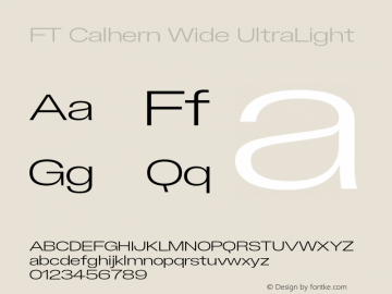 FT Calhern Wide UltraLight Version 1.001 (2023-01-31) | web-otf图片样张