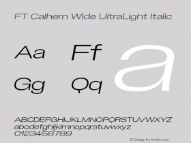 FT Calhern Wide UltraLight Italic Version 1.001 (2023-01-31) | web-otf图片样张