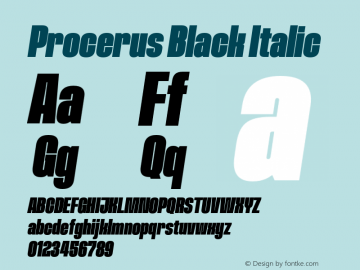 Procerus-BlackItalic Version 1.000图片样张