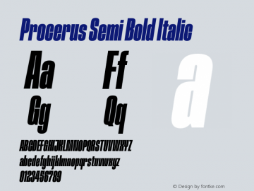 Procerus-SemiBoldItalic Version 1.000图片样张