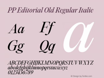 PP Editorial Old Regular Italic Version 1.000 | FøM Fix图片样张