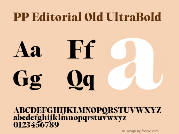 PP Editorial Old UltraBold Version 1.000 | FøM Fix图片样张