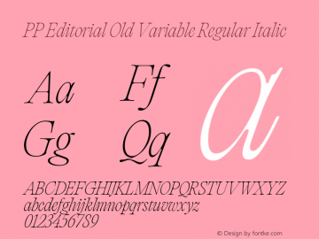PP Editorial Old Variable Italic Version 1.000 | FøM Fix图片样张