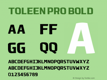 Toleen Pro Bold Version 1.000 | web-ttf图片样张