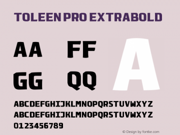 Toleen Pro ExtraBold Version 1.000 | web-ttf图片样张