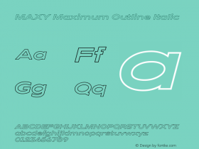 MAXY Maximum Outline Italic Version 1.000 | web-ttf图片样张